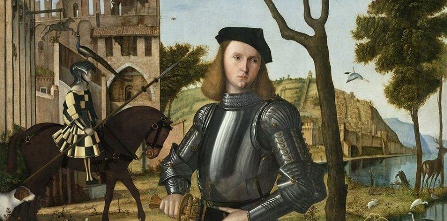 Jove cavaller en un paisatge del venecià Vittore Carpaccio