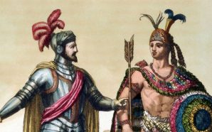 La trobada entre Moctezuma i Hernán Cortés