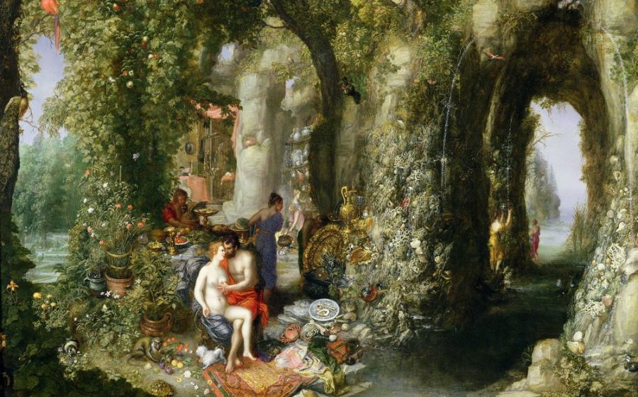 Paisatge fantàstic amb Ulisses i Calipso de Jan Brueghel el Vell,